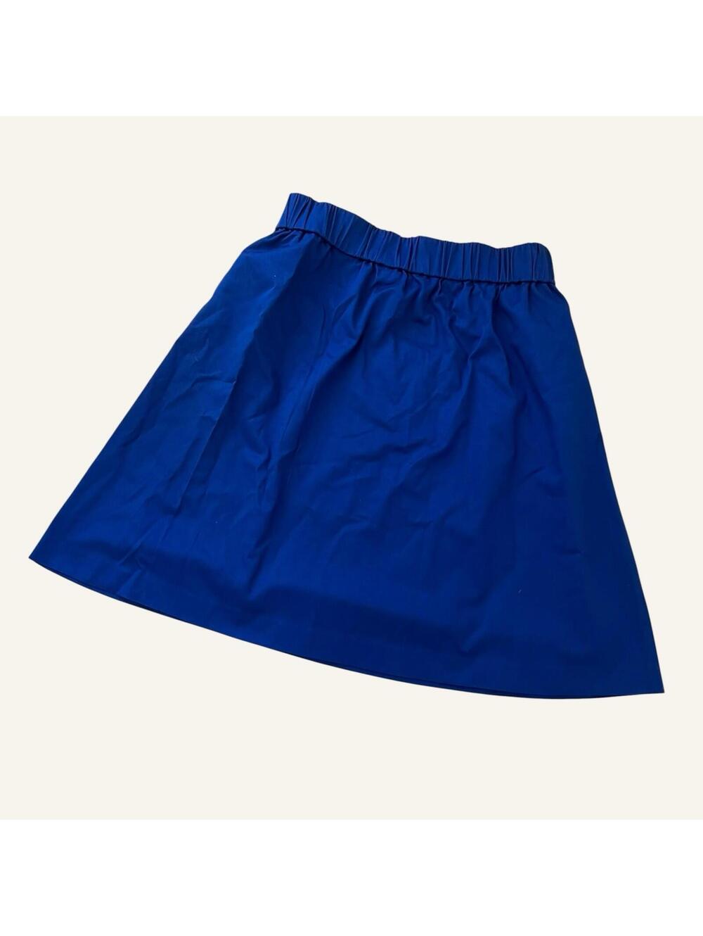 Talbots Skirt Small S Royal Blue Cotton Spandex Elastic Waist Casual Modest